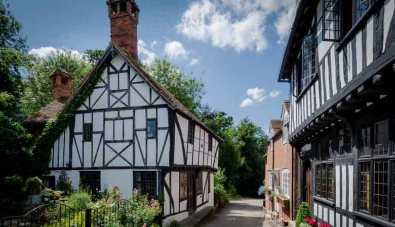 Tudor house in conservation area